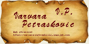 Varvara Petrašković vizit kartica